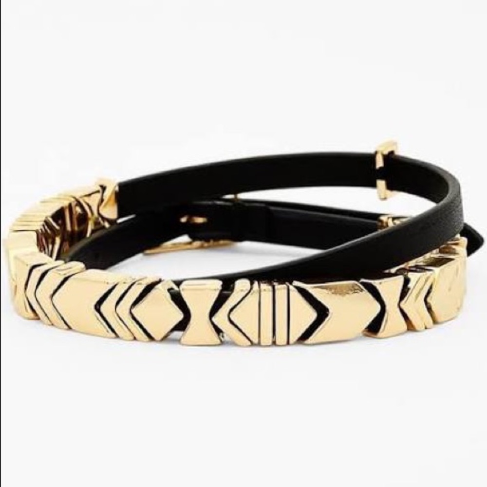 House of Harlow 1960 Gold and Black Wrap Bracelet